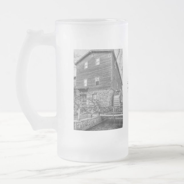 Below Edwards Mill Grayscale Frosted Glass Beer Mug (Left)