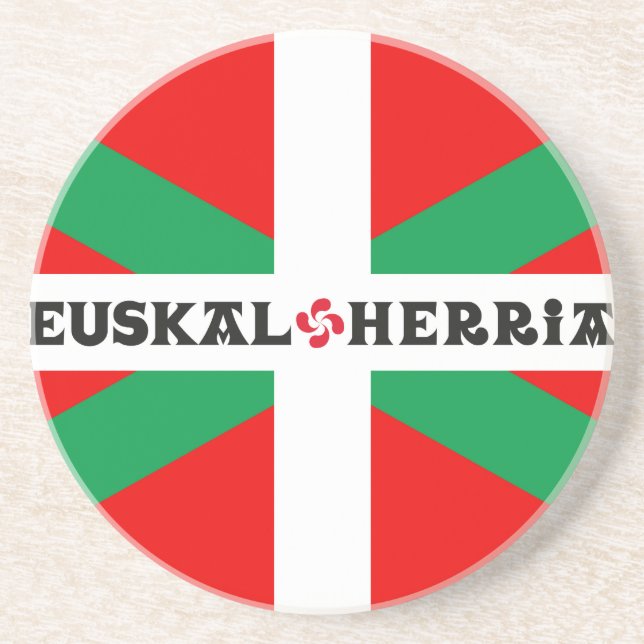 Below glass Basque flag "Ikkurina" Coaster (Front)