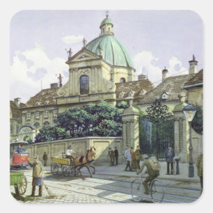 Below the Belvedere Palace in Vienna Square Sticker