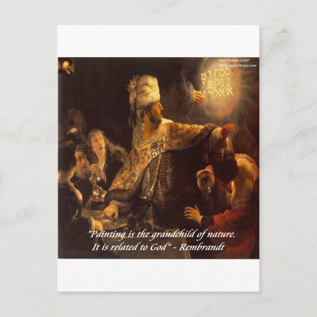 Belshazzar's Feast & Rembradt Quote Postcard (Front)