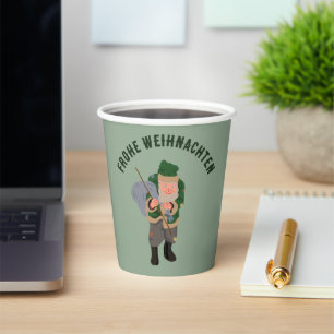 Belsnickel Cartoon Personalised Christmas Paper Cups