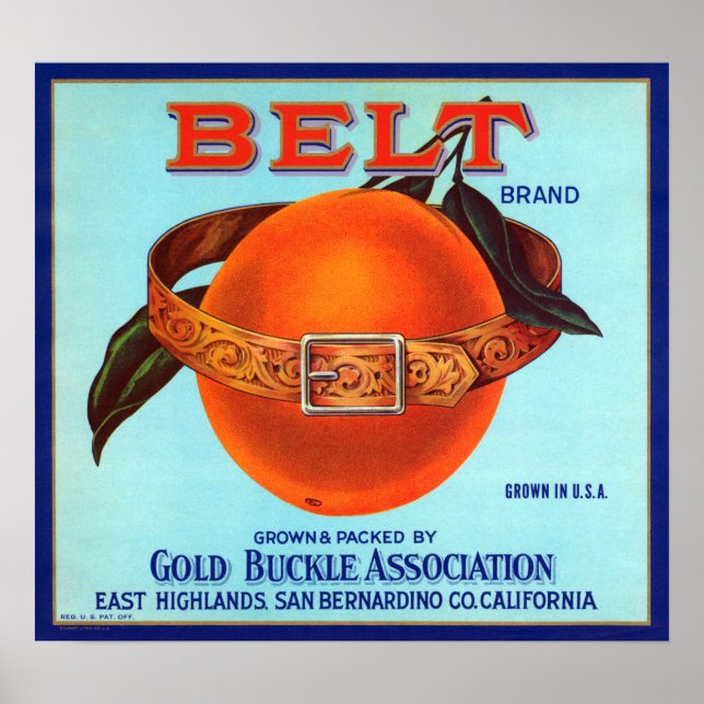 Belt Brand California Oranges Poster (Front)