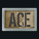 Belt buckle for men with custom text | ACE<br><div class="desc">Belt buckle for men with custom text or monogram initials | ACE</div>