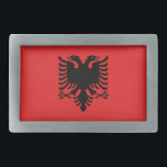 Belt Buckle with Flag of Albania<br><div class="desc">Add a touch of Albanian pride to your wardrobe with our exclusive belt buckle featuring the flag of Albania! Crafted with meticulous attention to detail, this belt buckle is more than just an accessory; it’s a celebration of Albanian heritage and cultural pride. The design prominently displays the iconic black double-headed...</div>