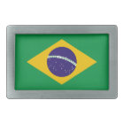 Belt Buckle with Flag of Brazil