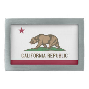 Belt Buckle with Flag of California State