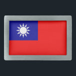 Belt Buckle with Flag of Taiwan<br><div class="desc">Make a bold statement of Taiwanese pride with our unique belt buckle featuring the flag of Taiwan! This belt buckle proudly showcases the design of the Taiwanese flag, featuring a red background adorned with a blue rectangle in the top left corner containing a white sun with twelve rays. Symbolising Taiwan's...</div>