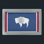 Belt Buckle with Flag of Wyoming State<br><div class="desc">Add a touch of Wyoming pride to your accessories with our exclusive belt buckle featuring the flag of Wyoming! Crafted with meticulous attention to detail, this belt buckle is more than just a functional item; it’s a celebration of Wyoming’s heritage and cultural pride. The striking design prominently displays the iconic...</div>