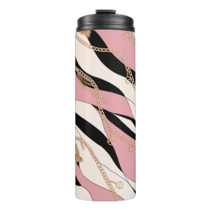 belt chains gold illustration pattern seamless tex thermal tumbler