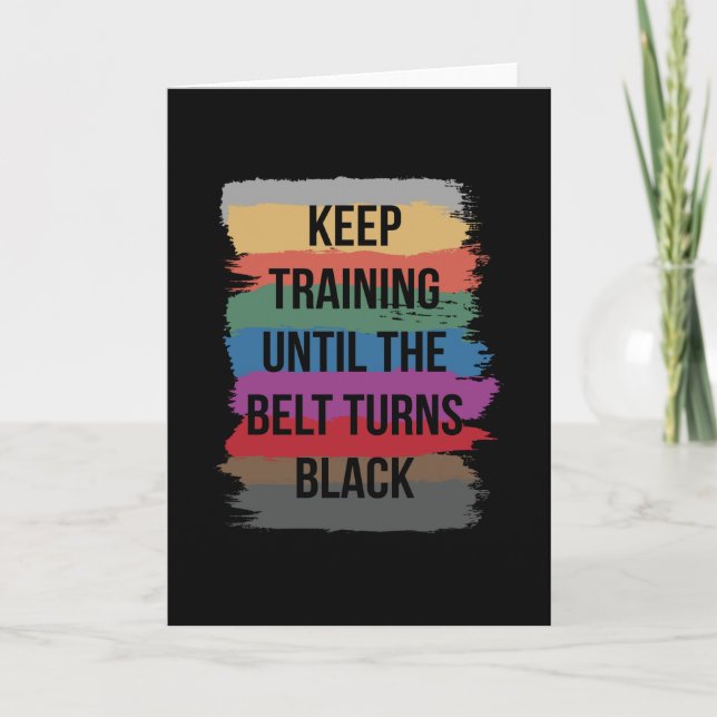 Belt Turns Black Karate Martial Arts Card (Front)