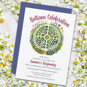 Beltane Celtic Garden Labyrinth Sabbat Party Invitation