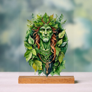 Beltane Celtic Greenman Forest God Sabbat Altar Acrylic Sign