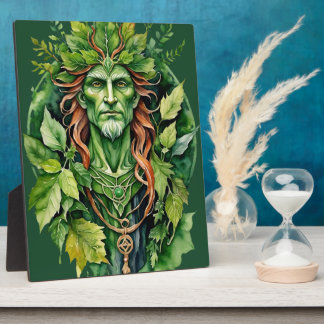 Beltane Celtic Greenman Forest God Sabbat Altar Plaque