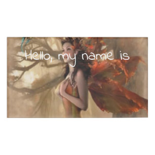 Beltane  fairy with butterflies name tag