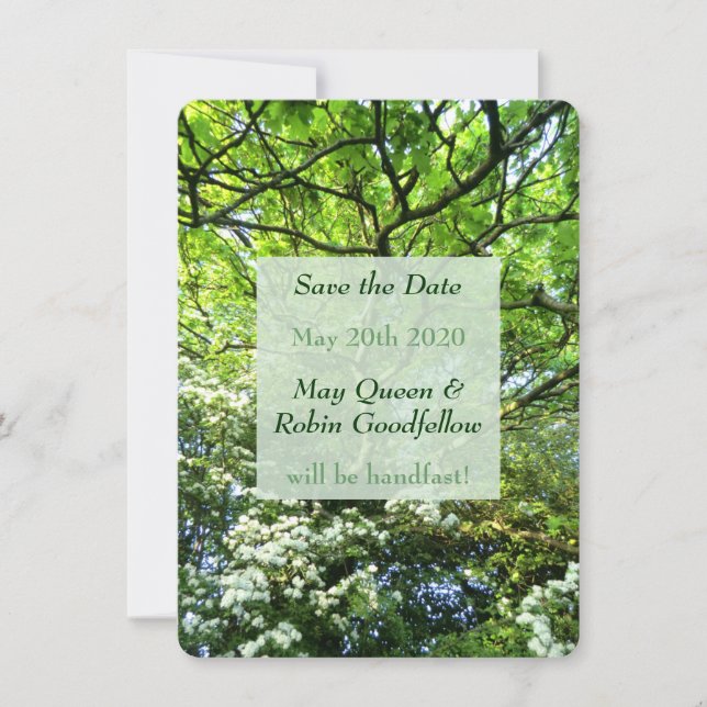 Beltane Pagan Handfasting Save the Date Card (Front)