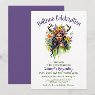 Beltane Summer Fairy Floral Sabbat Party Invitation