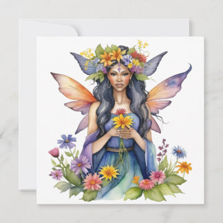 Beltane Summer Fairy Floral Wicca Sabbat  Holiday Card