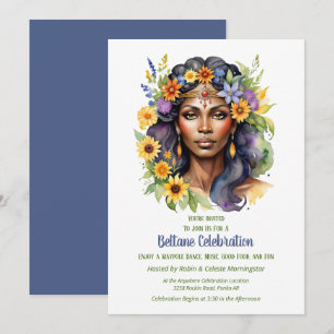 Beltane Summer Goddess Floral Sabbat Party Invitation