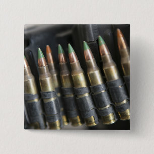 Belted bullets for an M-249 squad automatic wea 15 Cm Square Badge