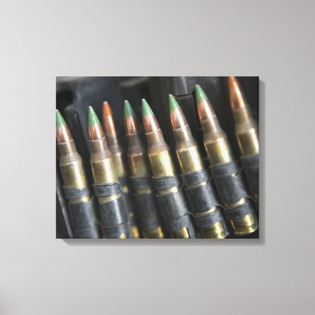 Belted bullets for an M-249 squad automatic wea Canvas Print (Front)