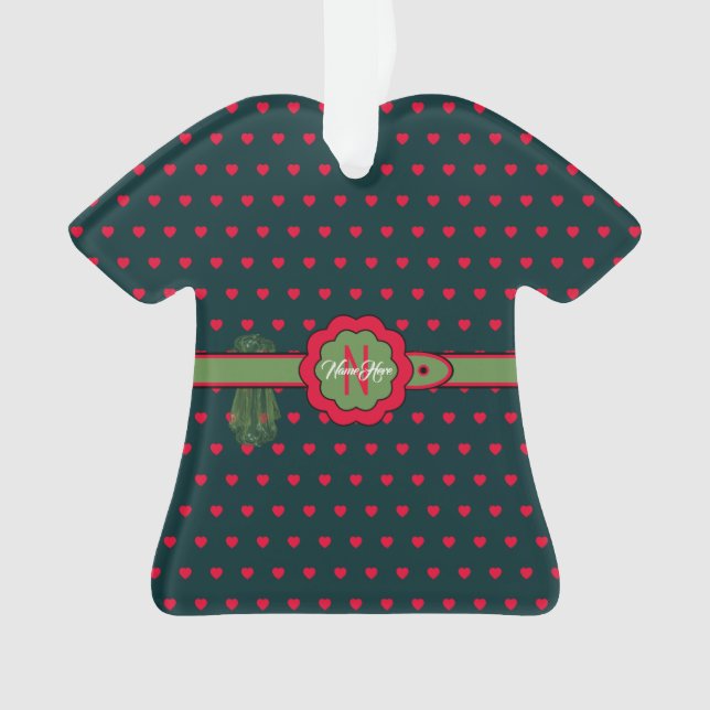 Belted Doll Dress Figurine Christmas TShirt Ornament (Front)