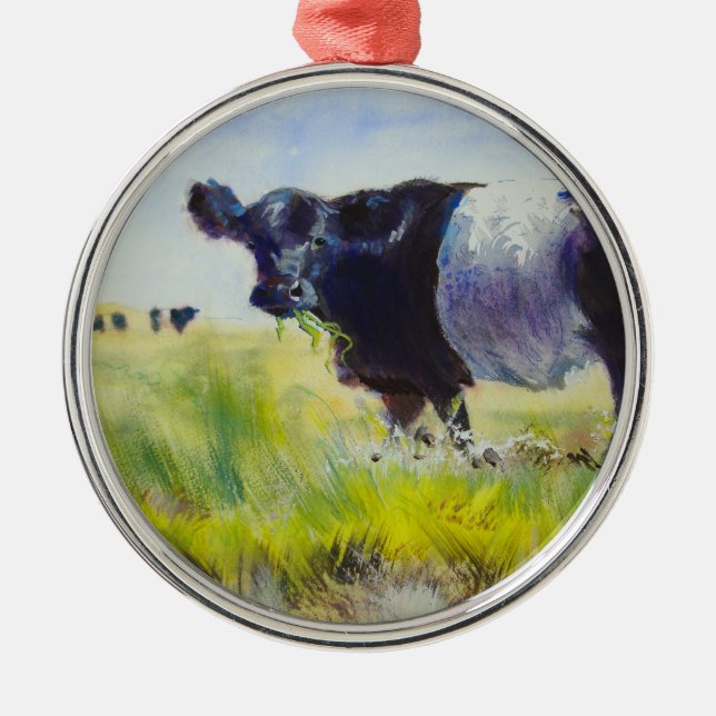 Belted Galloway Animal Christmas Tree Ornament (Front)