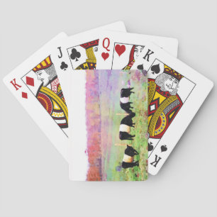 Belted Galloway Cattle Cute Beltie Cow Watercolour Playing Cards
