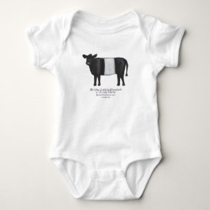 Belted Galloway cow in Scottish Gaelic Baby Bodysuit