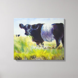 Belted Galloway Cow Painting Canvas Print