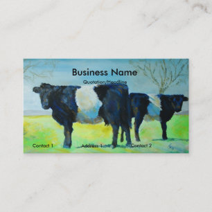 Belted Galloway Cows Painting Business Cards