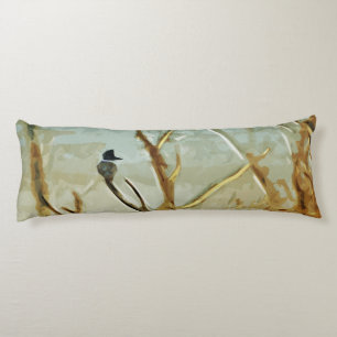 Belted Kingfisher at Rivers Edge Abstract Body Cushion