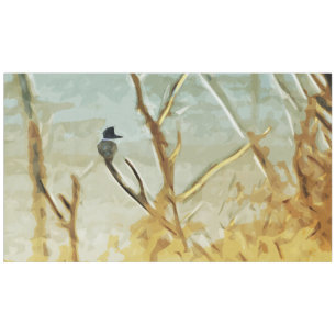 Belted Kingfisher at Rivers Edge Abstract Tablecloth