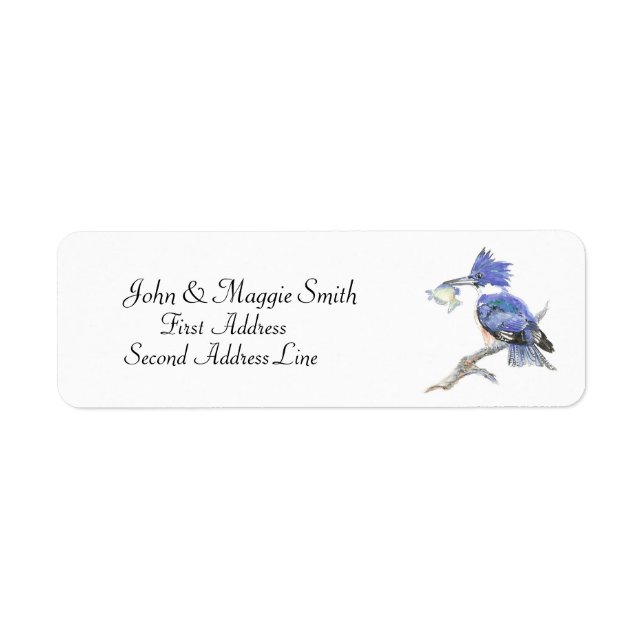 Belted Kingfisher - Bird, Nature Address Label (Front)