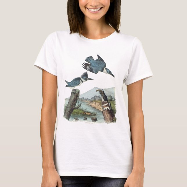Belted Kingfisher by Audubon T-Shirt (Front)