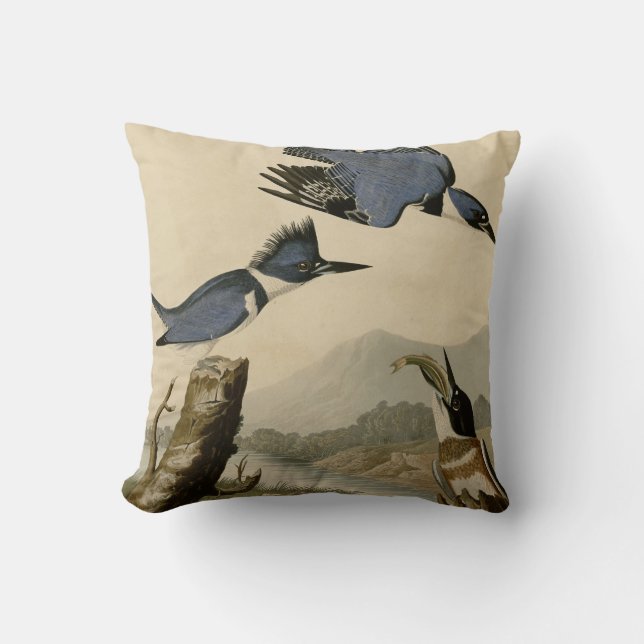 Belted Kingfisher Cushion (Front)