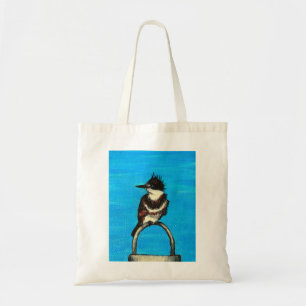 Belted Kingfisher Painting Tote Bag