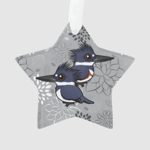 Belted Kingfisher pair Ornament