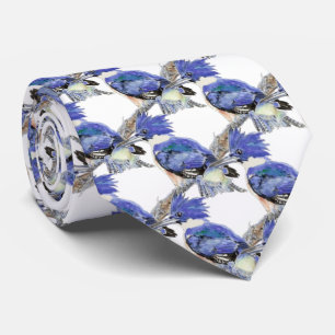 Belted Kingfisher with fish Bird Collection Tie