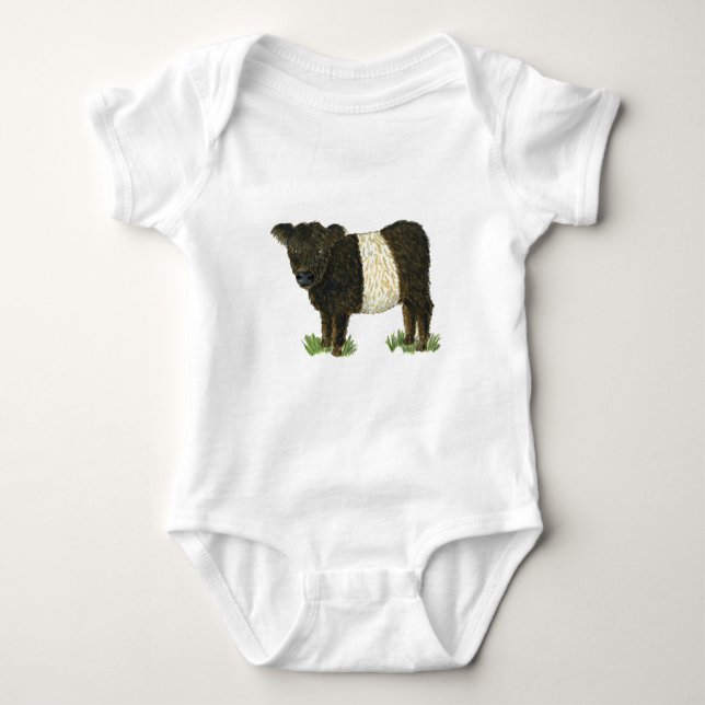 'Beltie' Belted Galloway Baby Bodysuit (Front)