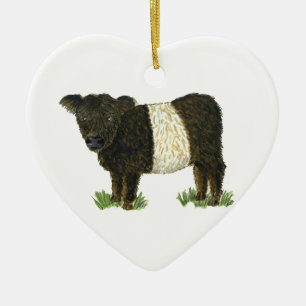 'Beltie' Belted Galloway Ceramic Tree Decoration