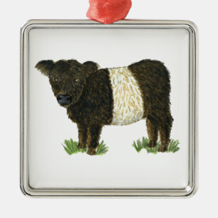 'Beltie' Belted Galloway Metal Tree Decoration