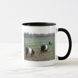 Beltie Cow Herd Along a Trail Landscape Galloways Mug