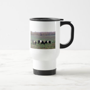 Beltie Cow Herd in Fall Travel Mug