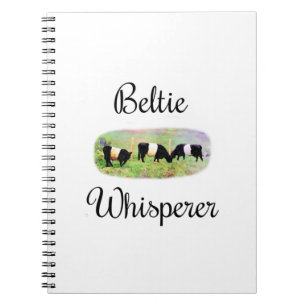 Beltie Whisperer Belted Galloway Cattle Funny Cows Notebook