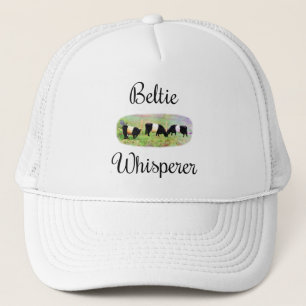 Beltie Whisperer Belted Galloway Cattle Funny Cows Trucker Hat