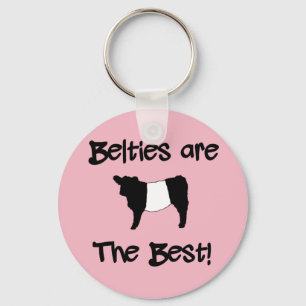 Belties are the Best Gorgeous Belted Galloway Cow Key Ring