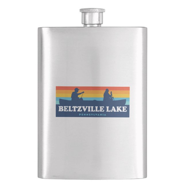 Beltzville Lake Pennsylvania Canoe Hip Flask (Front)
