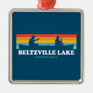 Beltzville Lake Pennsylvania Canoe Metal Tree Decoration