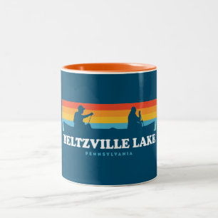 Beltzville Lake Pennsylvania Canoe Two-Tone Coffee Mug