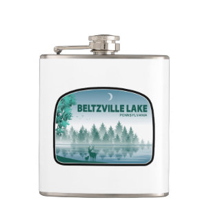 Beltzville Lake Pennsylvania Deer Hip Flask